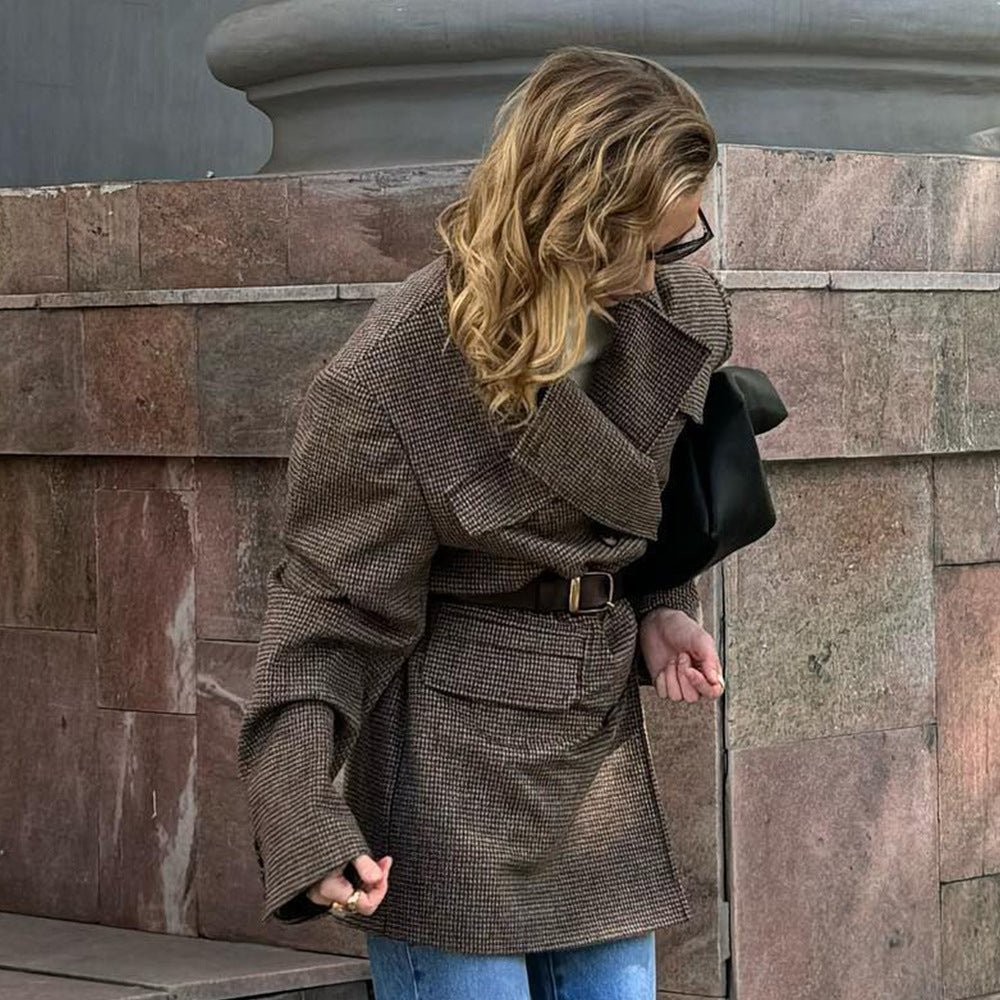 Mid-Length Double-Breasted British-Style Wool Coat