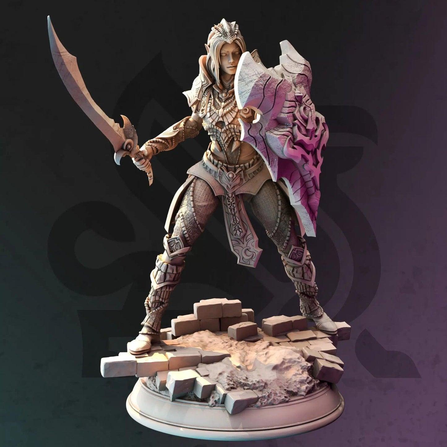 Mrina Reloth Moon Paladin - 3D Printed Paladin Character Miniature