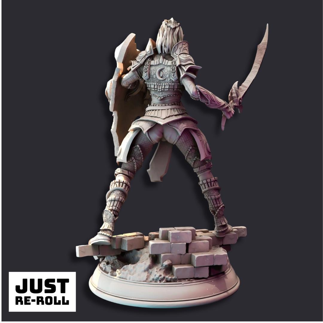 Mrina Reloth Moon Paladin - 3D Printed Paladin Character Miniature