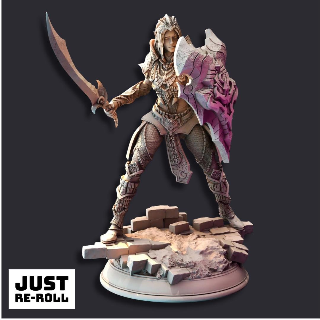 Mrina Reloth Moon Paladin - 3D Printed Paladin Character Miniature
