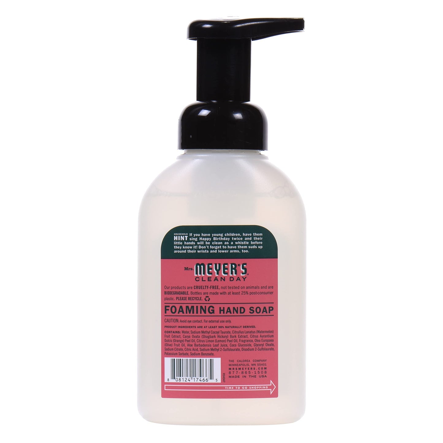 Mrs. Meyer's CLEAN DAY Watermelon Foaming Hand Soap – Pack of 4, 10 oz