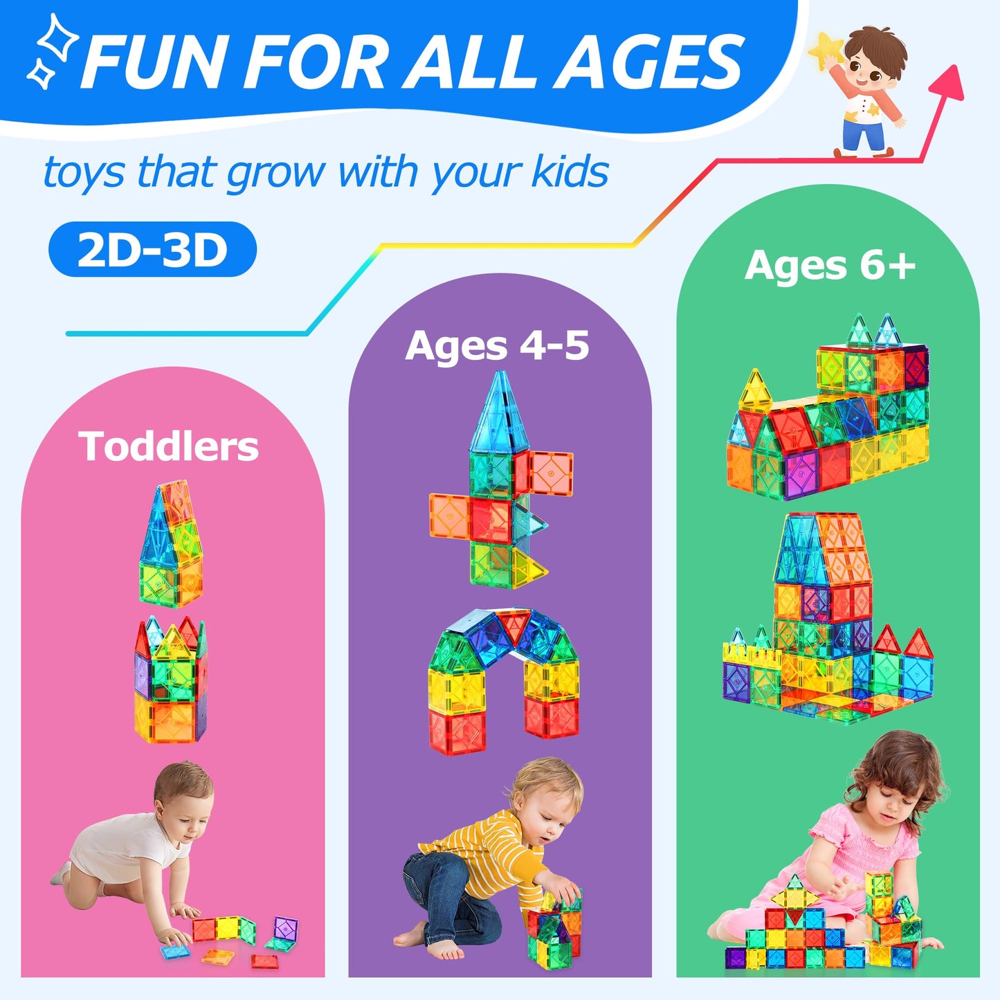 Mruikeny 30pc Magnetic Tiles – STEM Building Toy for 3–8+ Years | Magnetic Tile Blocks