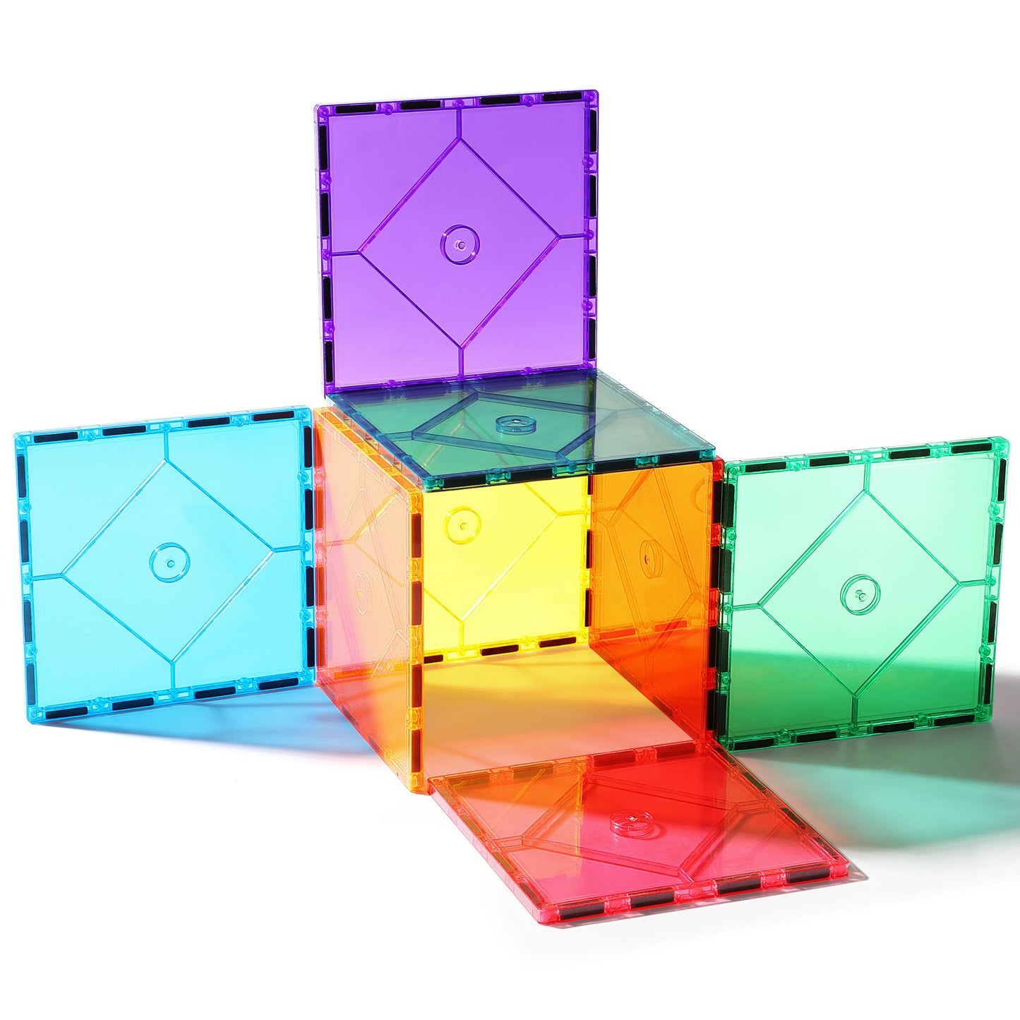 Mruikeny 8 Piece Large Square Magnetic Tiles – STEM Building Set for Kids 3-8