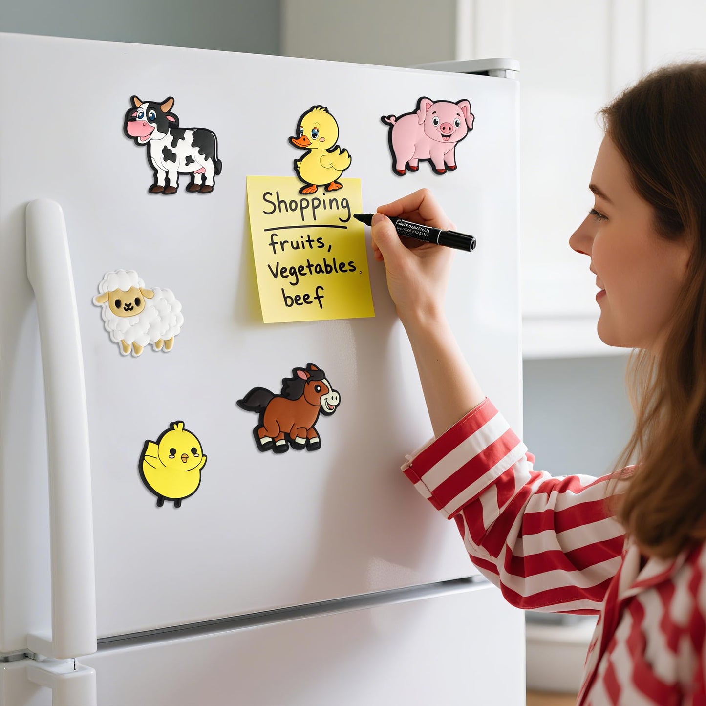 Mruikeny Refrigerator Magnets for Kids - Large 3D Farm Animals for Toddlers 1-3