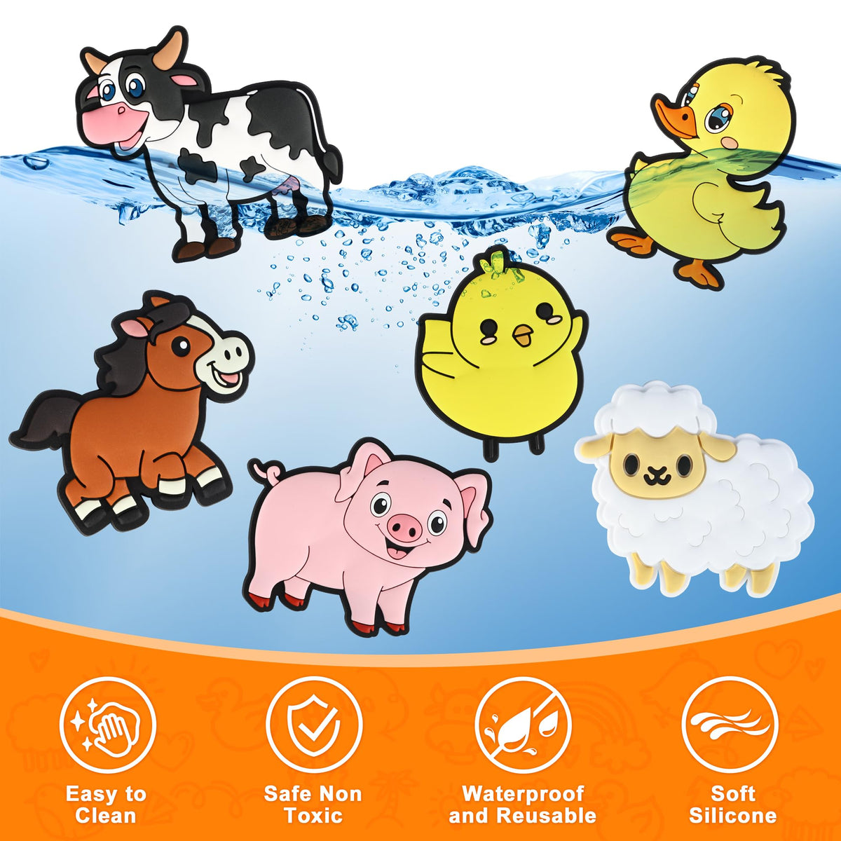 Mruikeny Refrigerator Magnets for Kids - Large 3D Farm Animals for Toddlers 1-3