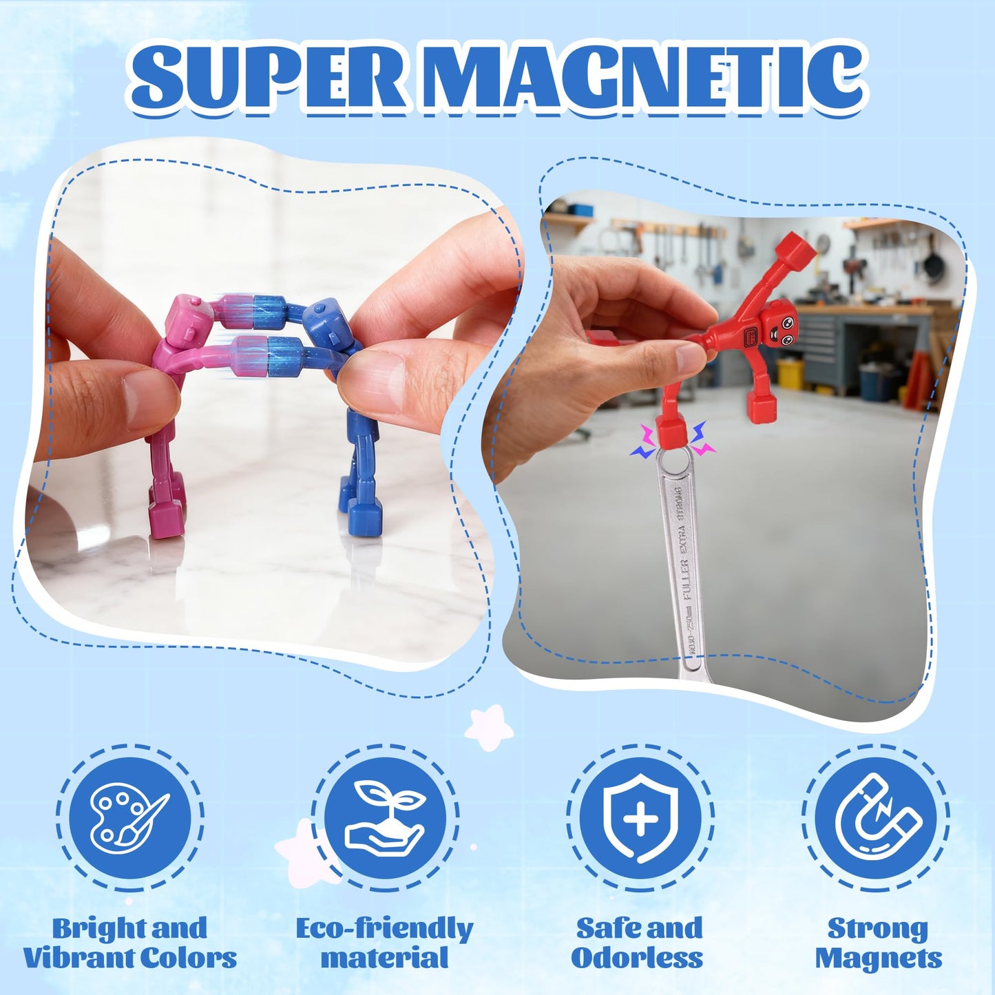 Mruikeny Magnetic Robot Men – 5-Pack Travel Fidget Toys for Kids & Adults