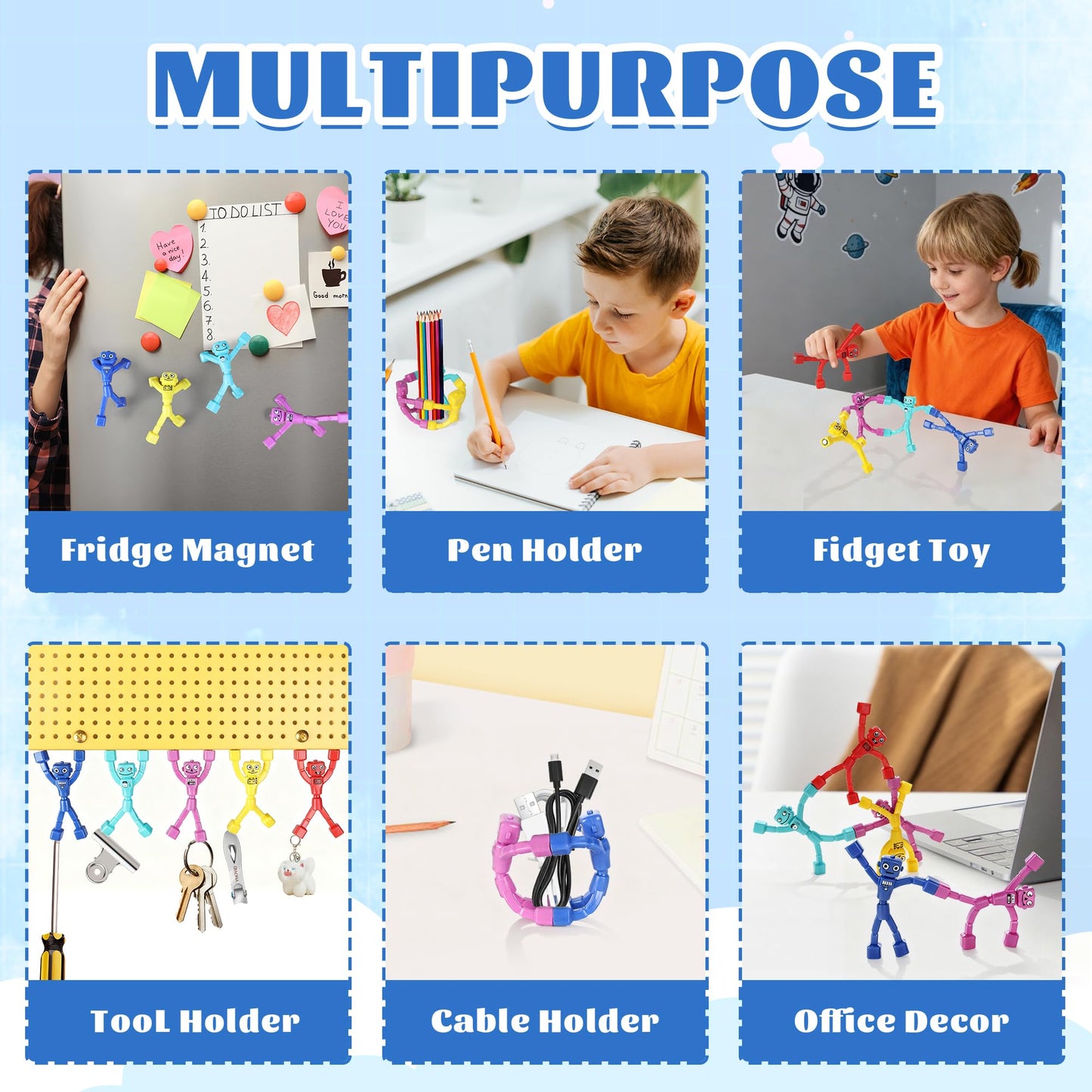 Mruikeny Magnetic Robot Men – 5-Pack Travel Fidget Toys for Kids & Adults
