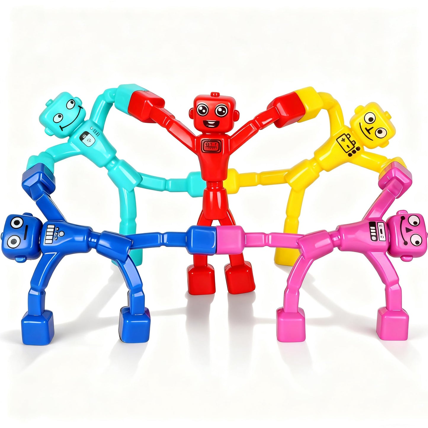 Mruikeny Magnetic Robot Men – 5-Pack Travel Fidget Toys for Kids & Adults