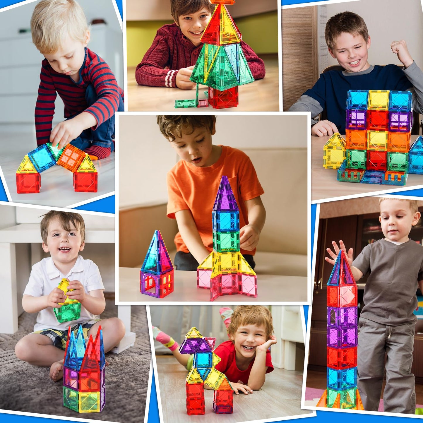 Mruikeny 100PCS Magnetic Tiles – STEM Building Set for Kids 3-8 | Sensory Montessori Toy