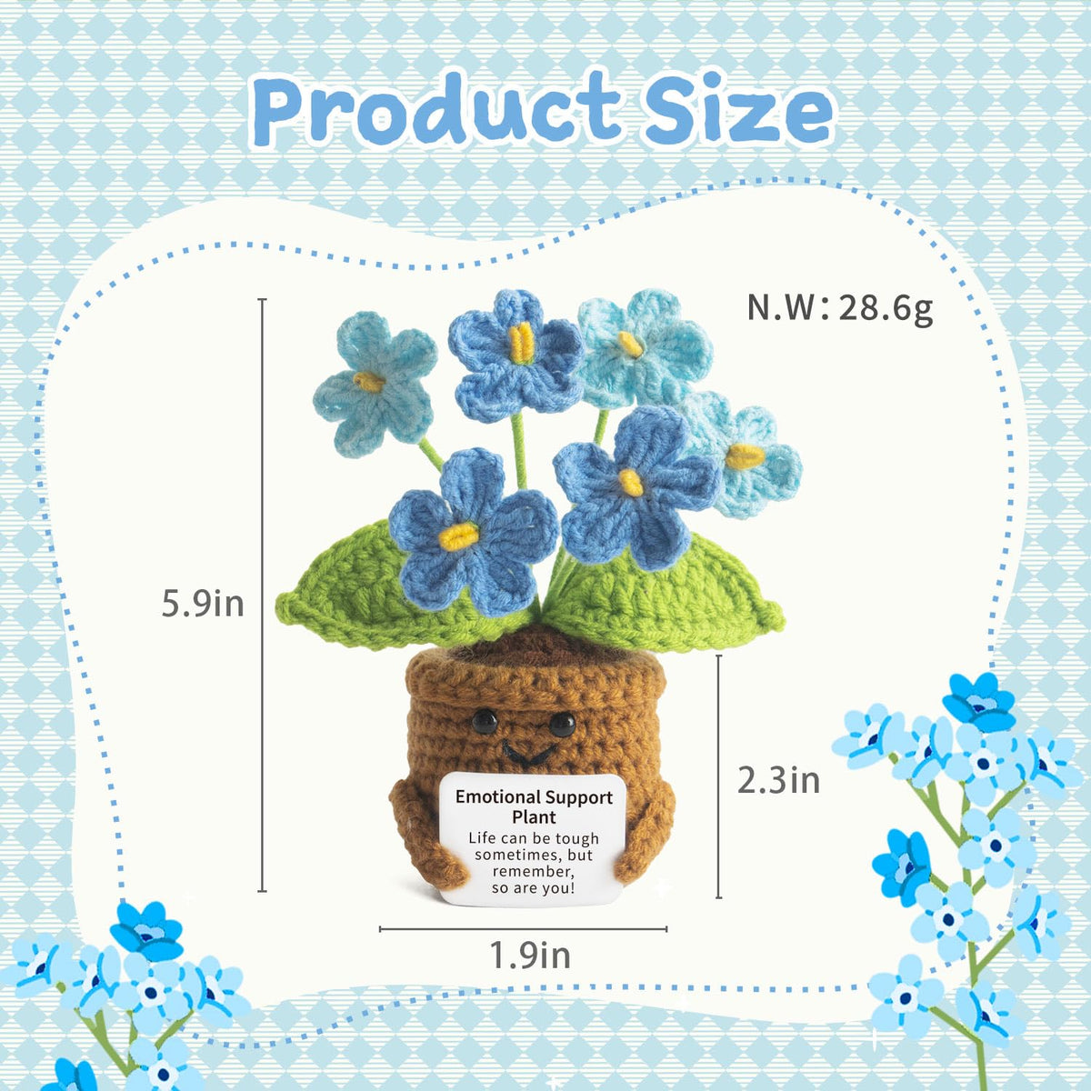 MS ZHENQIAO Handmade Positive Flower Crochet – Inspirational Gift for Women & Desk Decor
