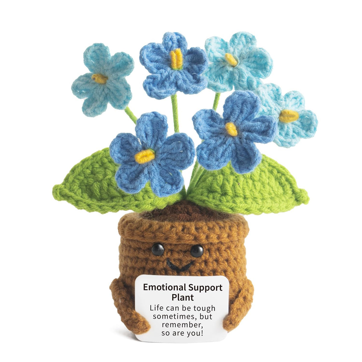 MS ZHENQIAO Handmade Positive Flower Crochet – Inspirational Gift for Women & Desk Decor