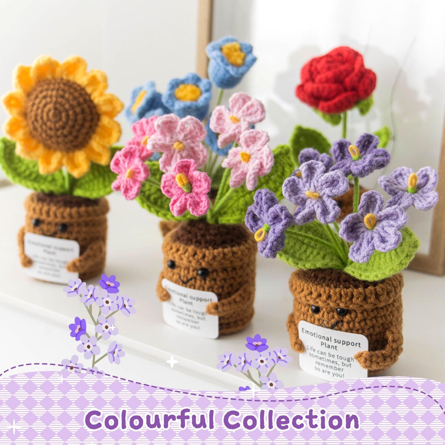 MS ZHENQIAO Handmade Positive Flower Crochet – Inspirational Gift for Women