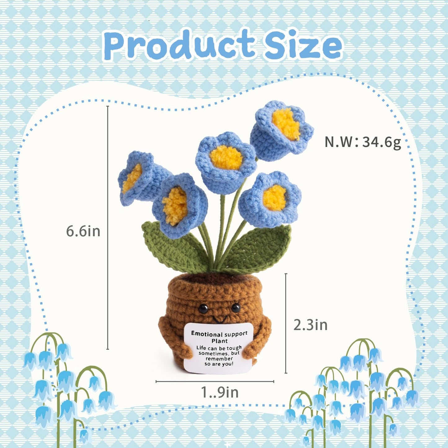 MS ZHENQIAO Handmade Positive Flower Crochet – Inspirational Gift & Knitted Desk Decor