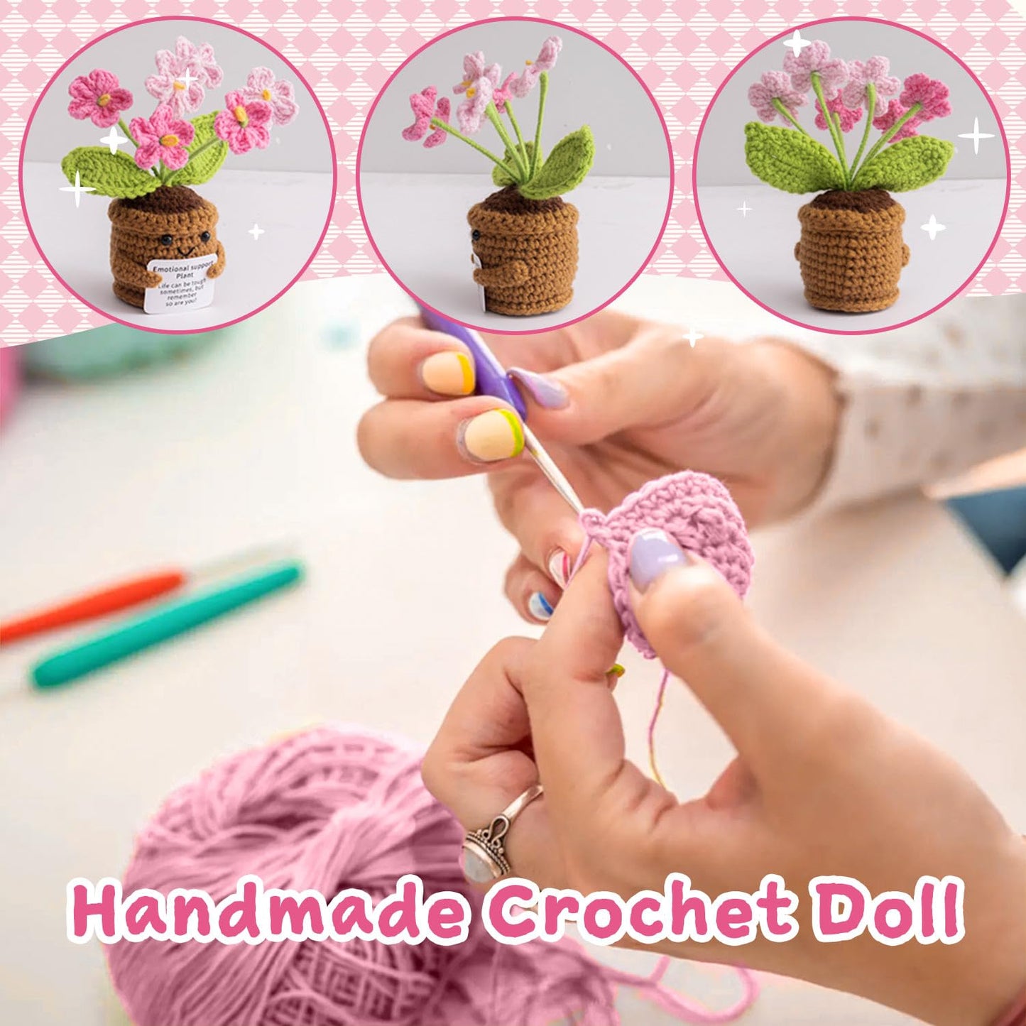 MS ZHENQIAO Handmade Positive Flower Crochet – Inspirational Gift for Women