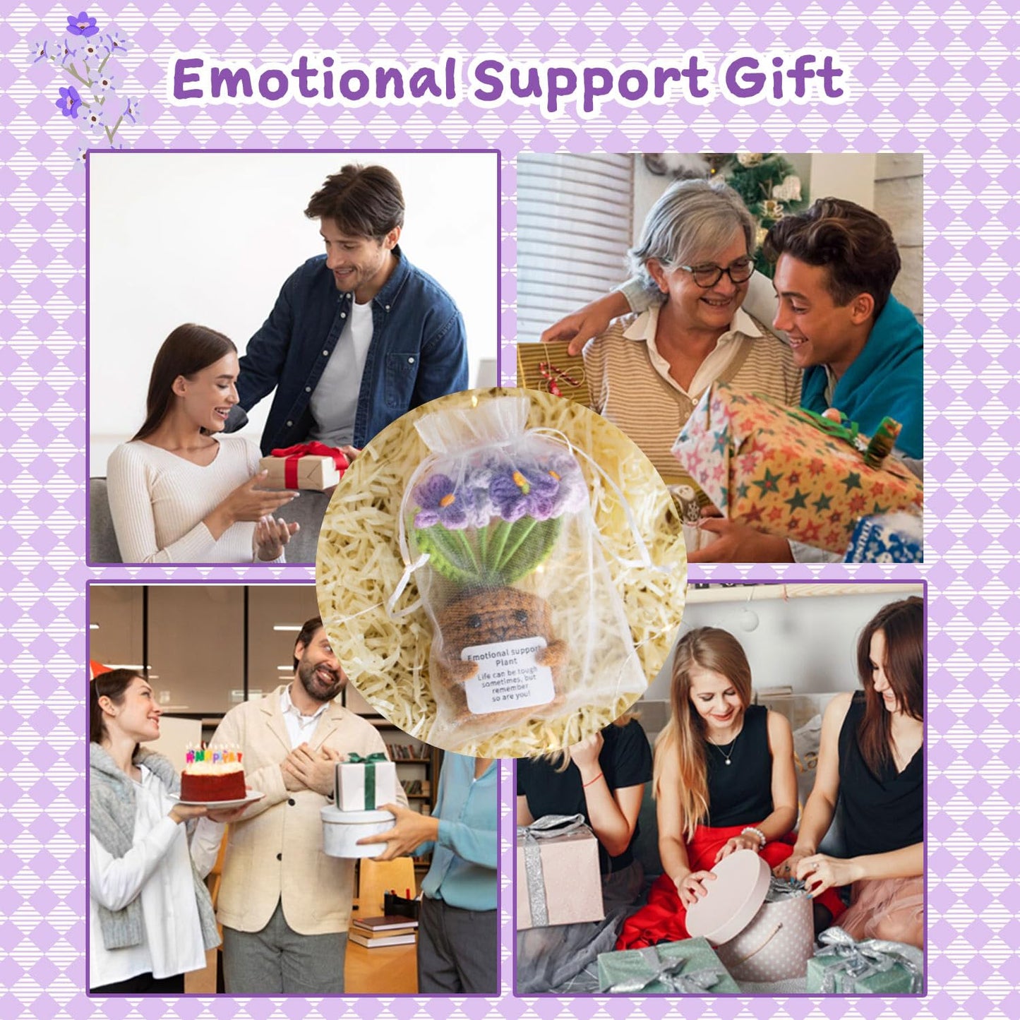 MS ZHENQIAO Handmade Positive Flower Crochet – Inspirational Gift for Women