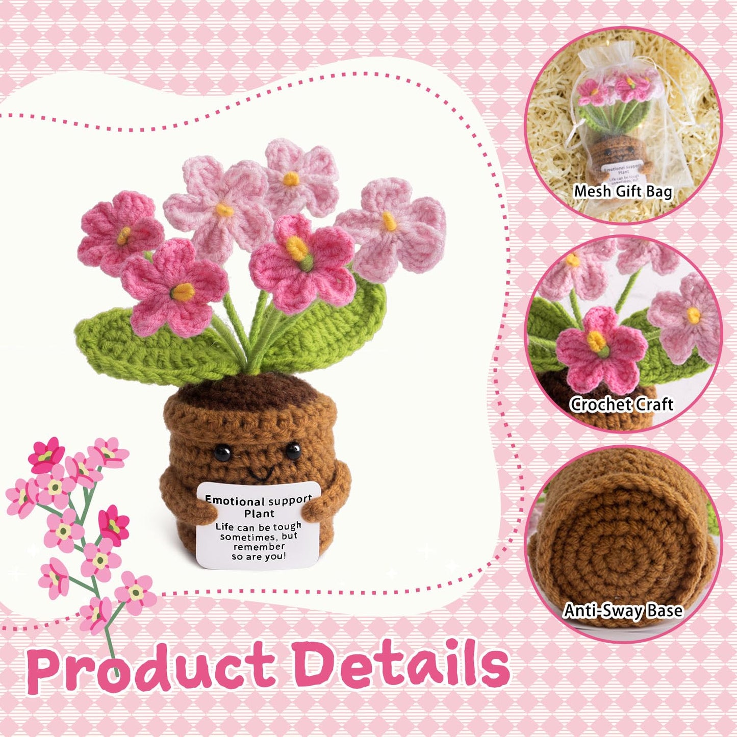 MS ZHENQIAO Handmade Positive Flower Crochet – Inspirational Gift for Women