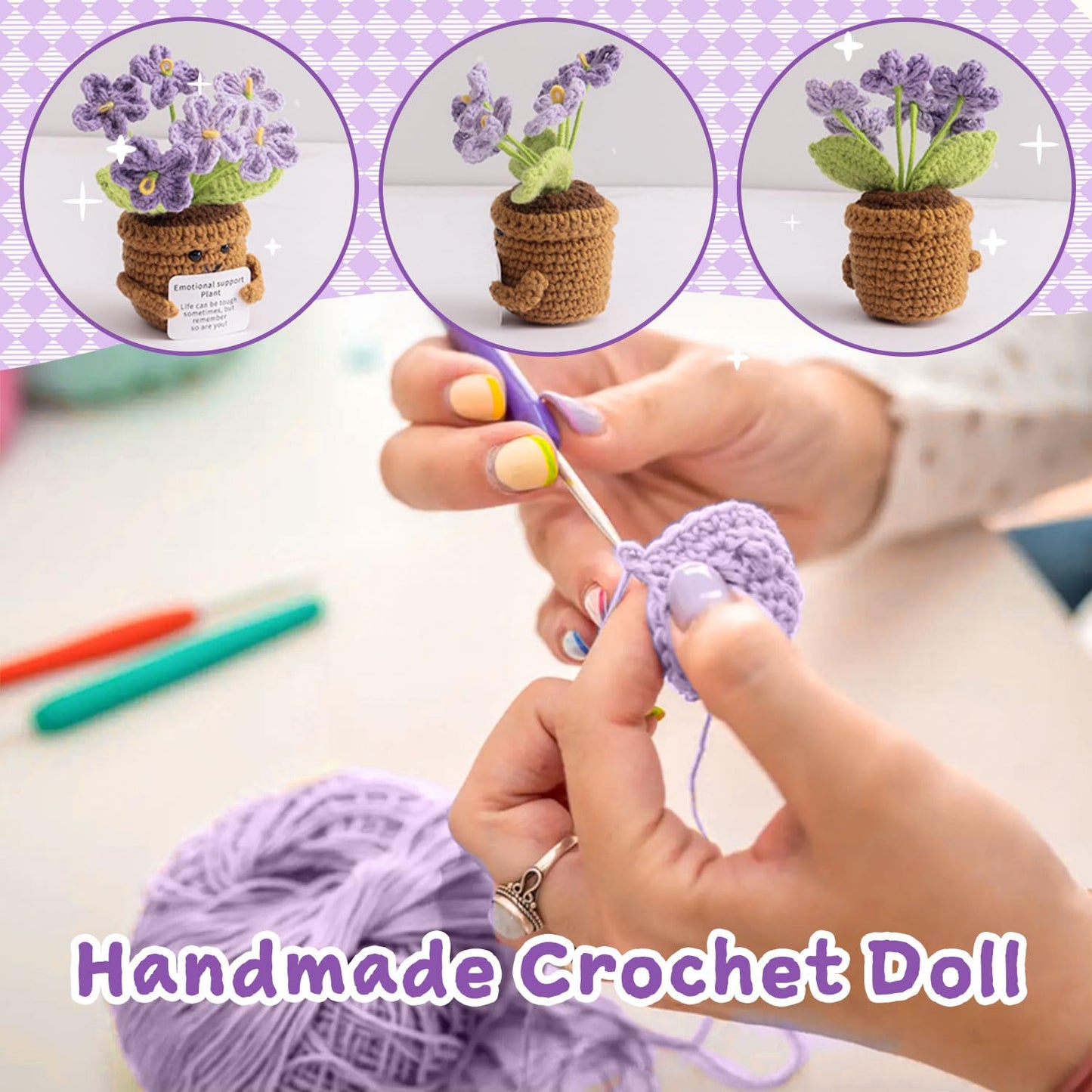 MS ZHENQIAO Handmade Positive Flower Crochet – Inspirational Gift for Women