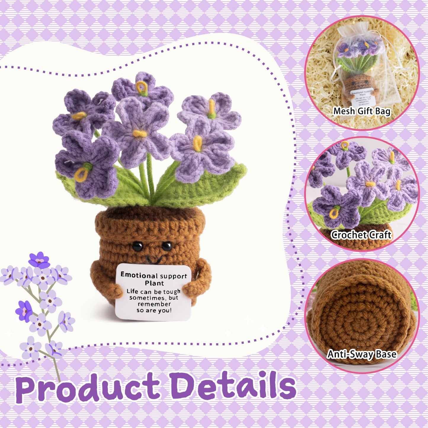 MS ZHENQIAO Handmade Positive Flower Crochet – Inspirational Gift for Women