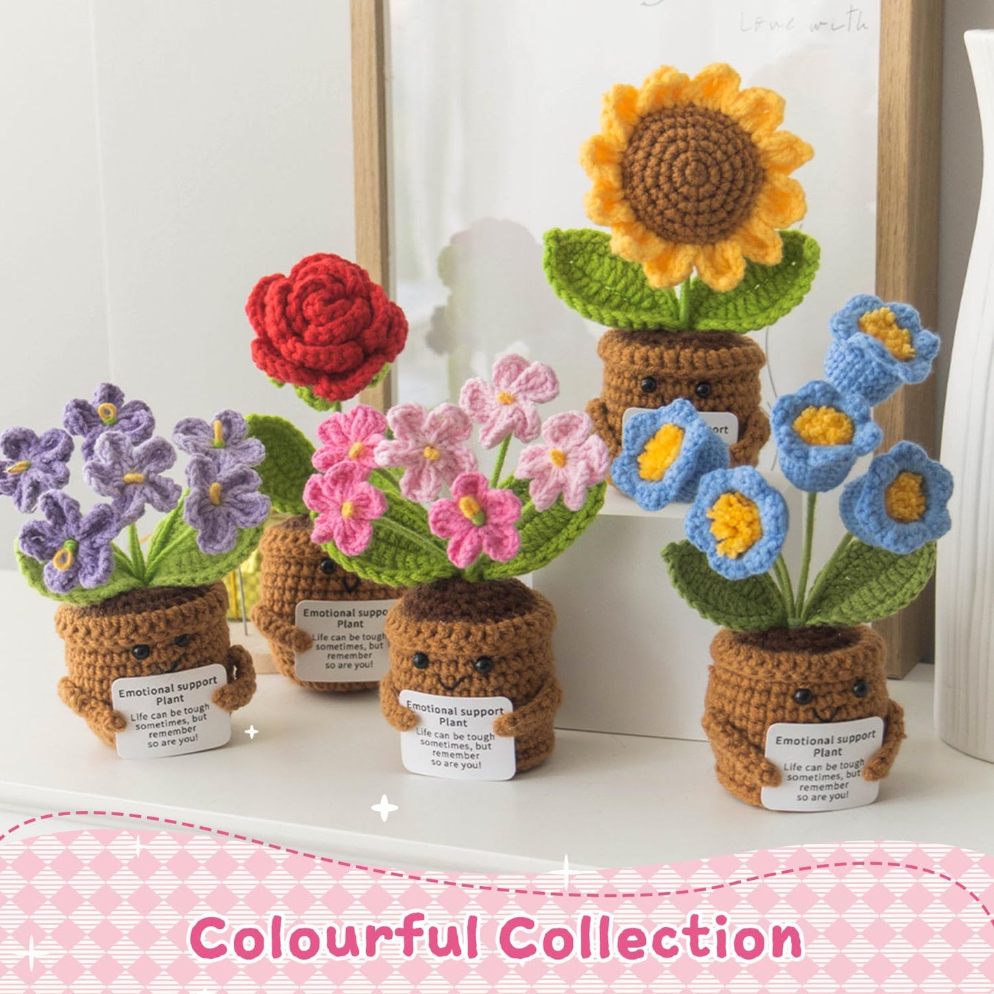 MS ZHENQIAO Handmade Positive Flower Crochet – Inspirational Gift for Women