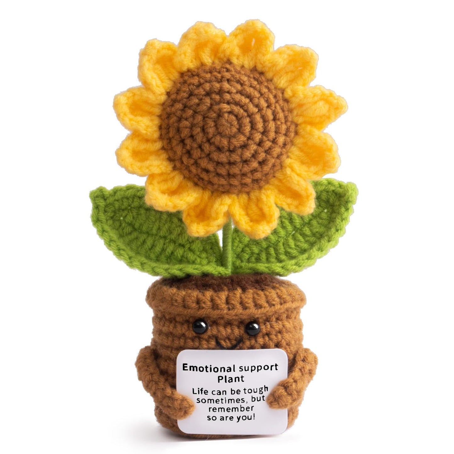 MS ZHENQIAO Handmade Positive Flower Crochet – Sunflower Decor & Inspirational Gift