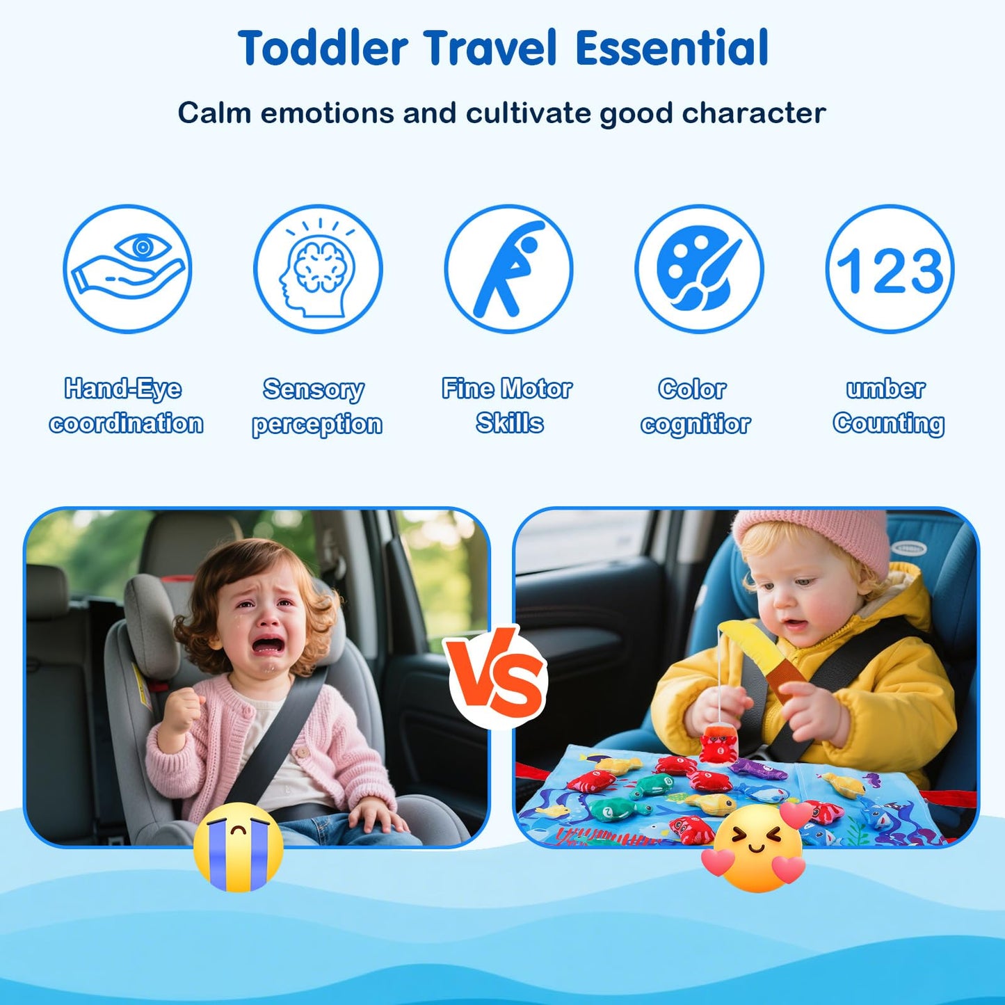 M SANMERSEN Montessori Ocean Fishing Game – Toddler Learning Toy for 12–18 Months