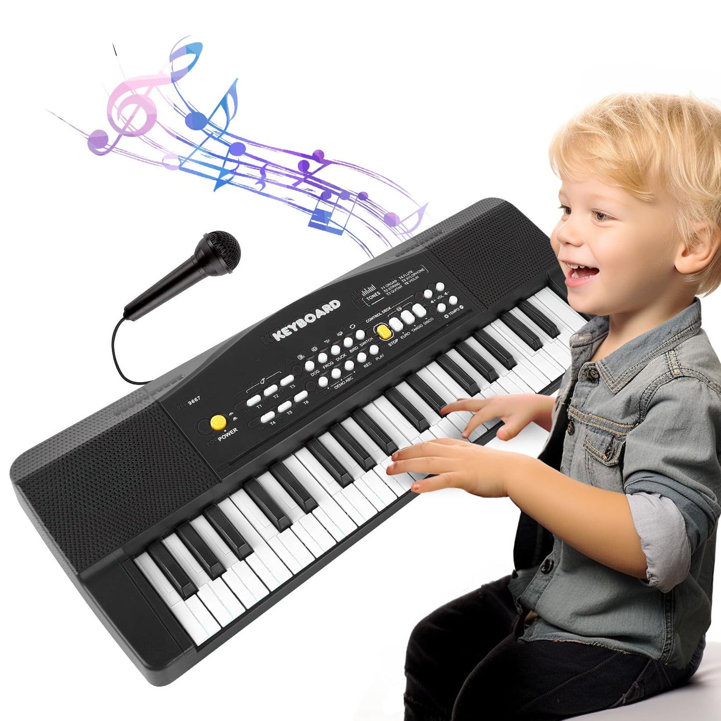 M SANMERSEN Toy Piano Keyboard for Kids – 37-Key Beginner Electric Piano with Microphone (Ages 3–8)