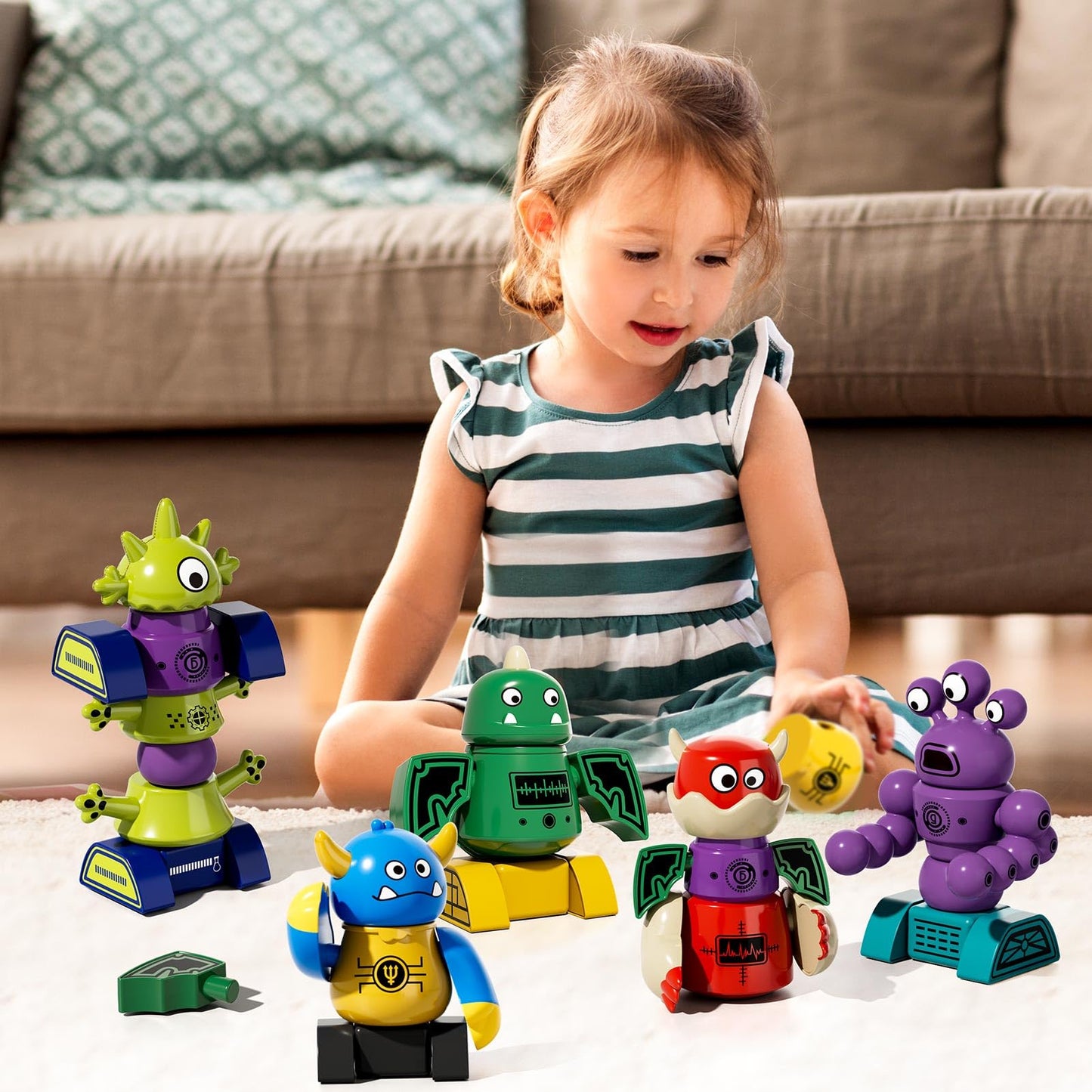 MSKOLER Magnet Robot Toys for Kids 3-5 | Magnetic Building Set with Storage Box