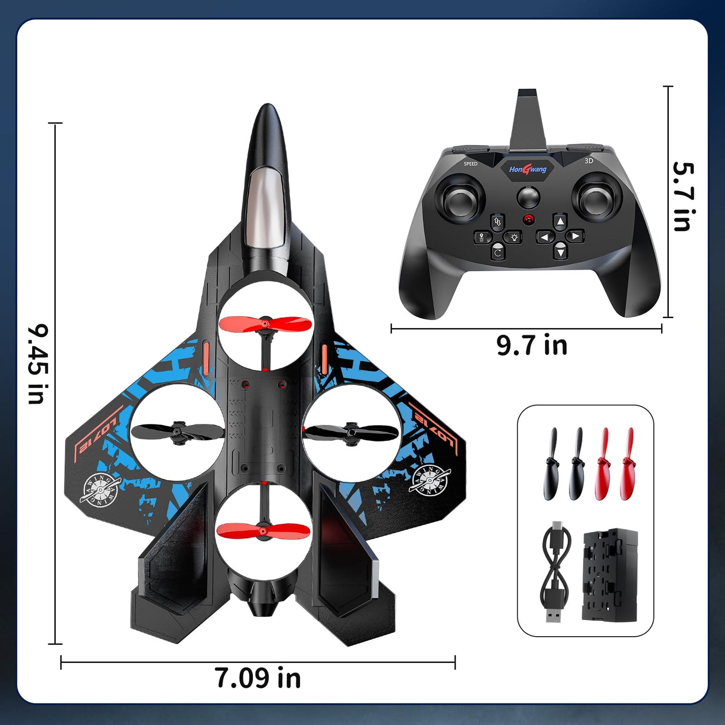 MSKOLER Foam RC Airplane for Kids 8-16 | 360° Flips, LED Lights, 80m Range