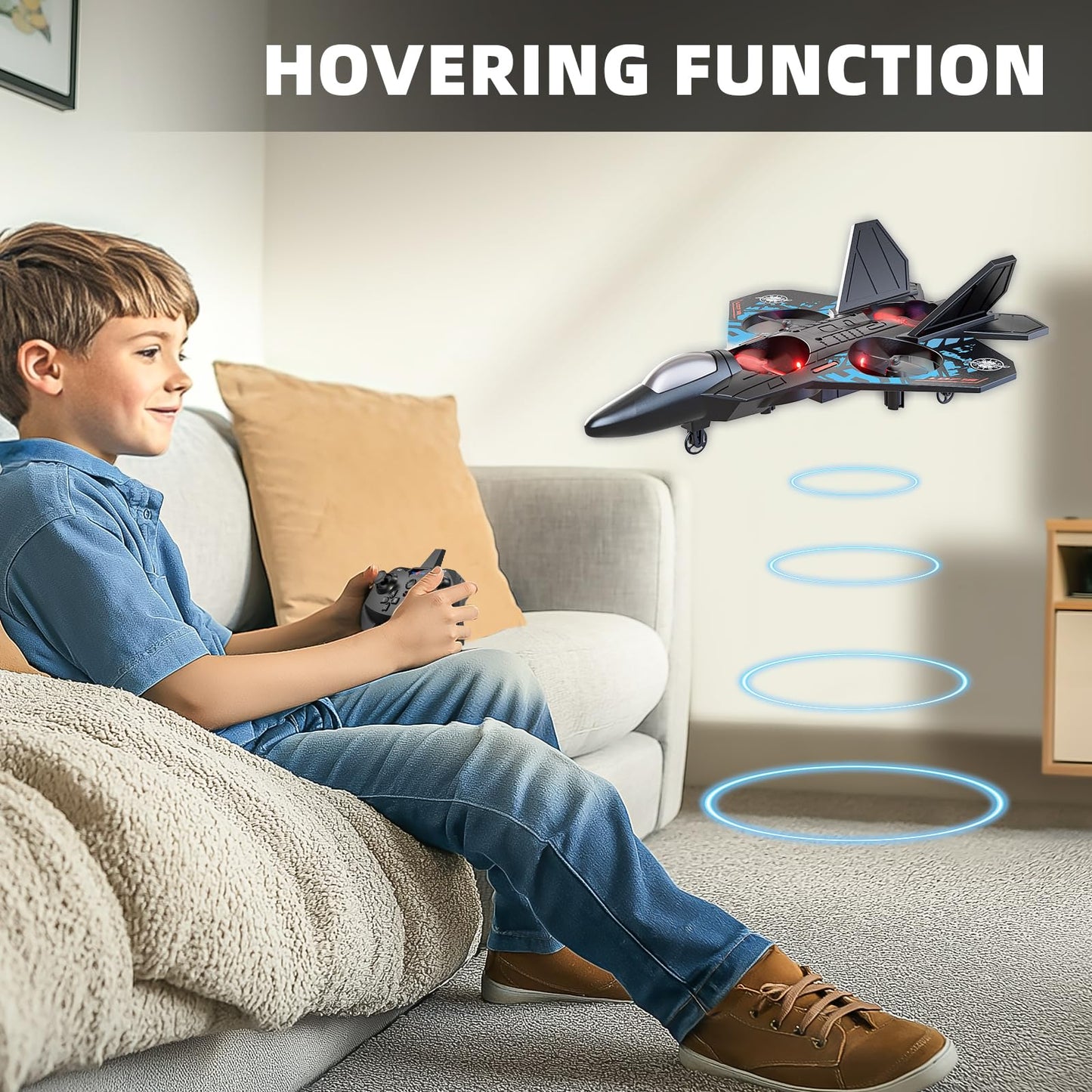 MSKOLER Foam RC Airplane for Kids 8-16 | 360° Flips, LED Lights, 80m Range
