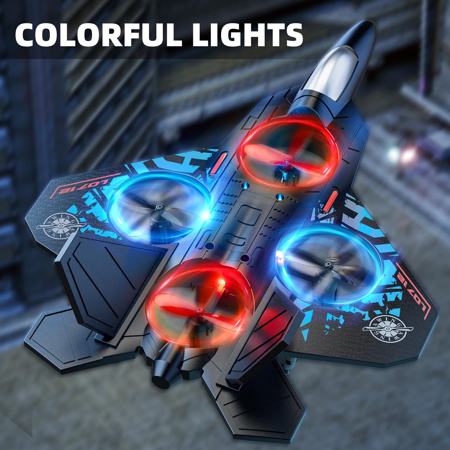 MSKOLER Foam RC Airplane for Kids 8-16 | 360° Flips, LED Lights, 80m Range