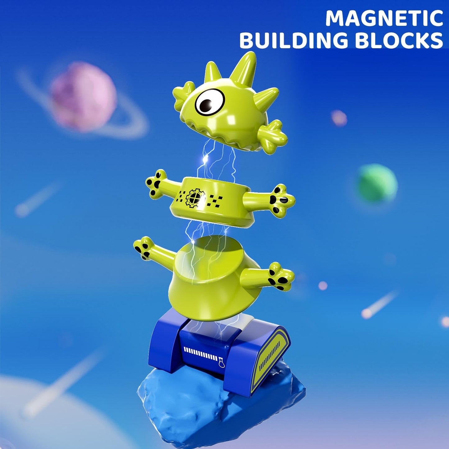 MSKOLER Magnet Robot Toys for Kids 3-5 | Magnetic Building Set with Storage Box