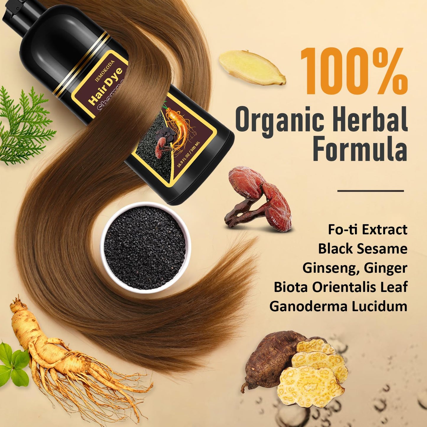 Msktasy Dark Brown Hair Dye Shampoo – 3-in-1 Color, Cleanse & Nourish for Gray Hair | 16.9 Fl Oz