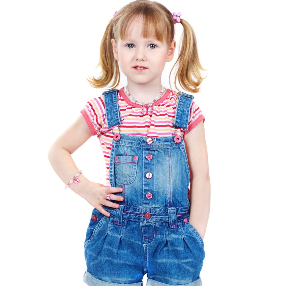 Msnailfly Butterfly Stretch Necklace & Bracelet Set for Girls | Colorful Butterfly Jewelry