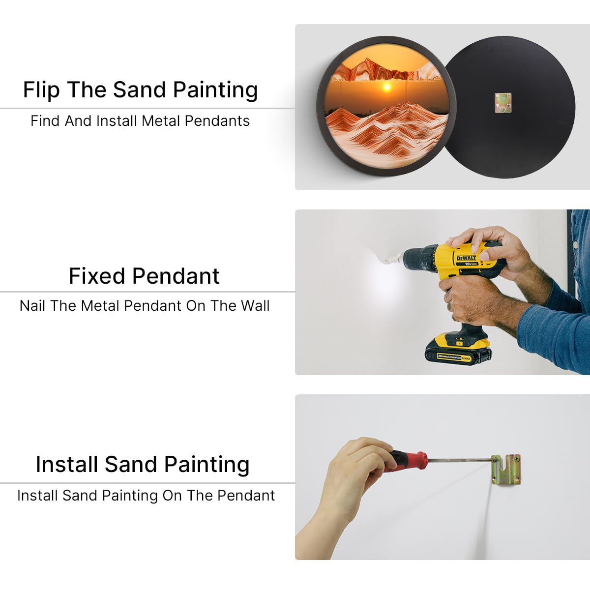 Mtadmai 17.3-inch Moving Sand Art – 360° Rotation Deep Sea Sandscape