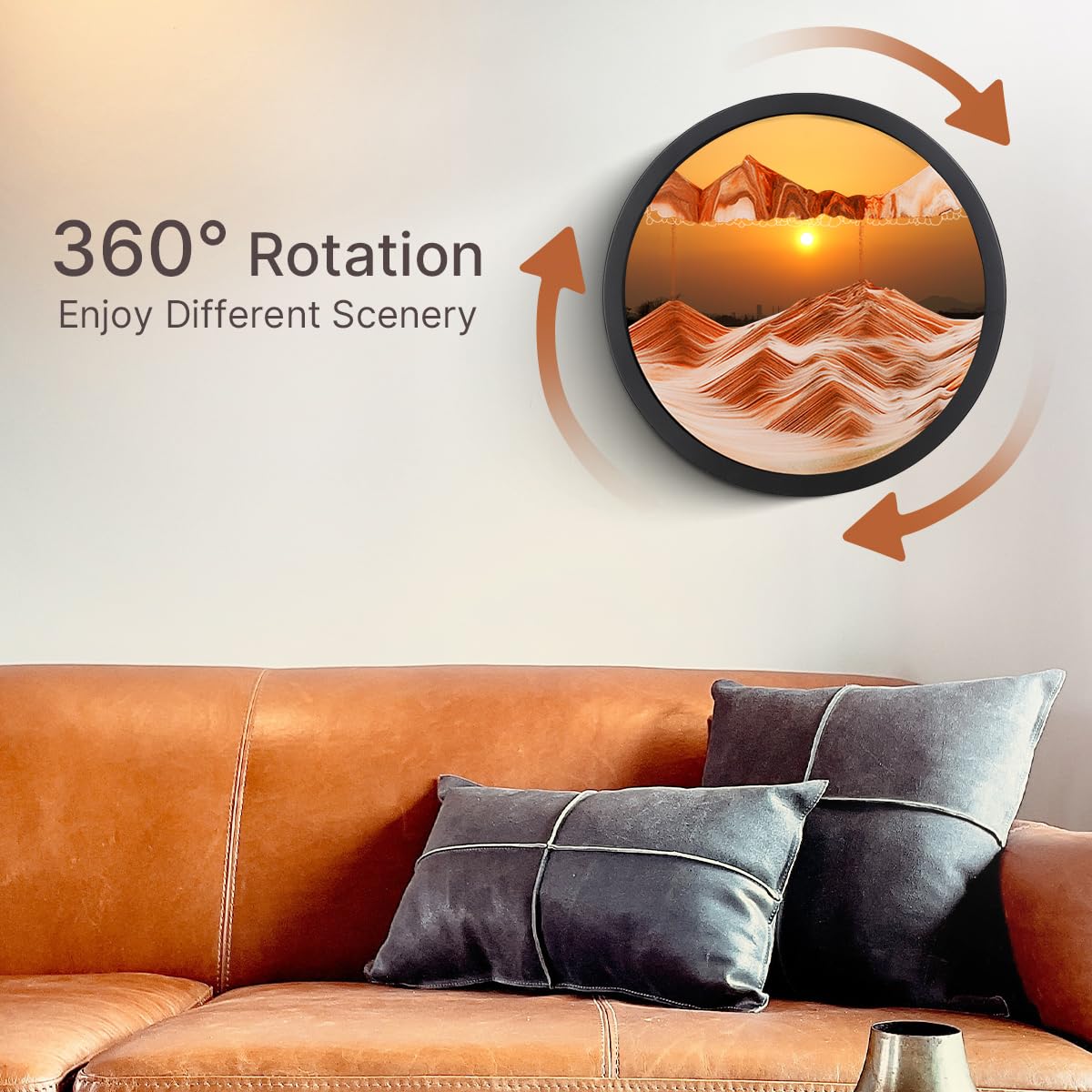 Mtadmai 17.3-inch Moving Sand Art – 360° Rotation Deep Sea Sandscape