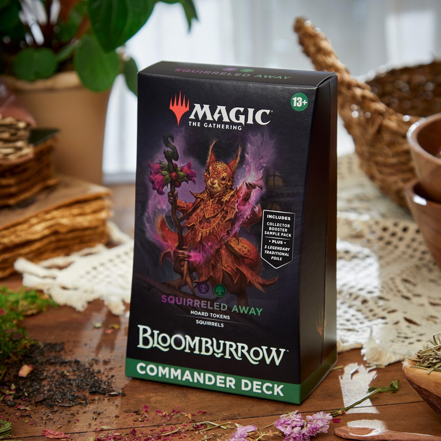 Magic: The Gathering Bloomburrow Commander Deck – Squirreled Away (100-Card Set + Booster Pack)