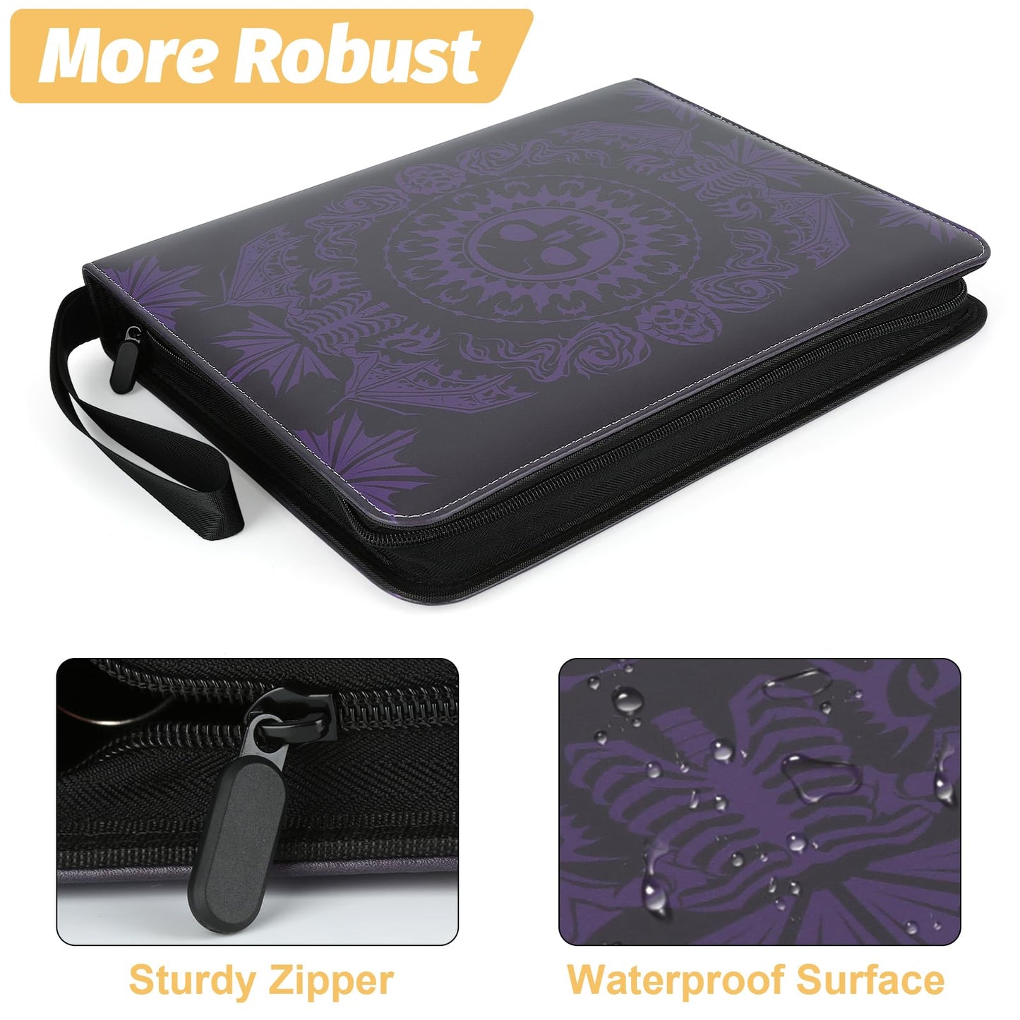 MTGPRO 9-Pocket Card Binder - 720-Card Capacity, Purple PU Album for MTG, TCG, Yu-Gi-Oh