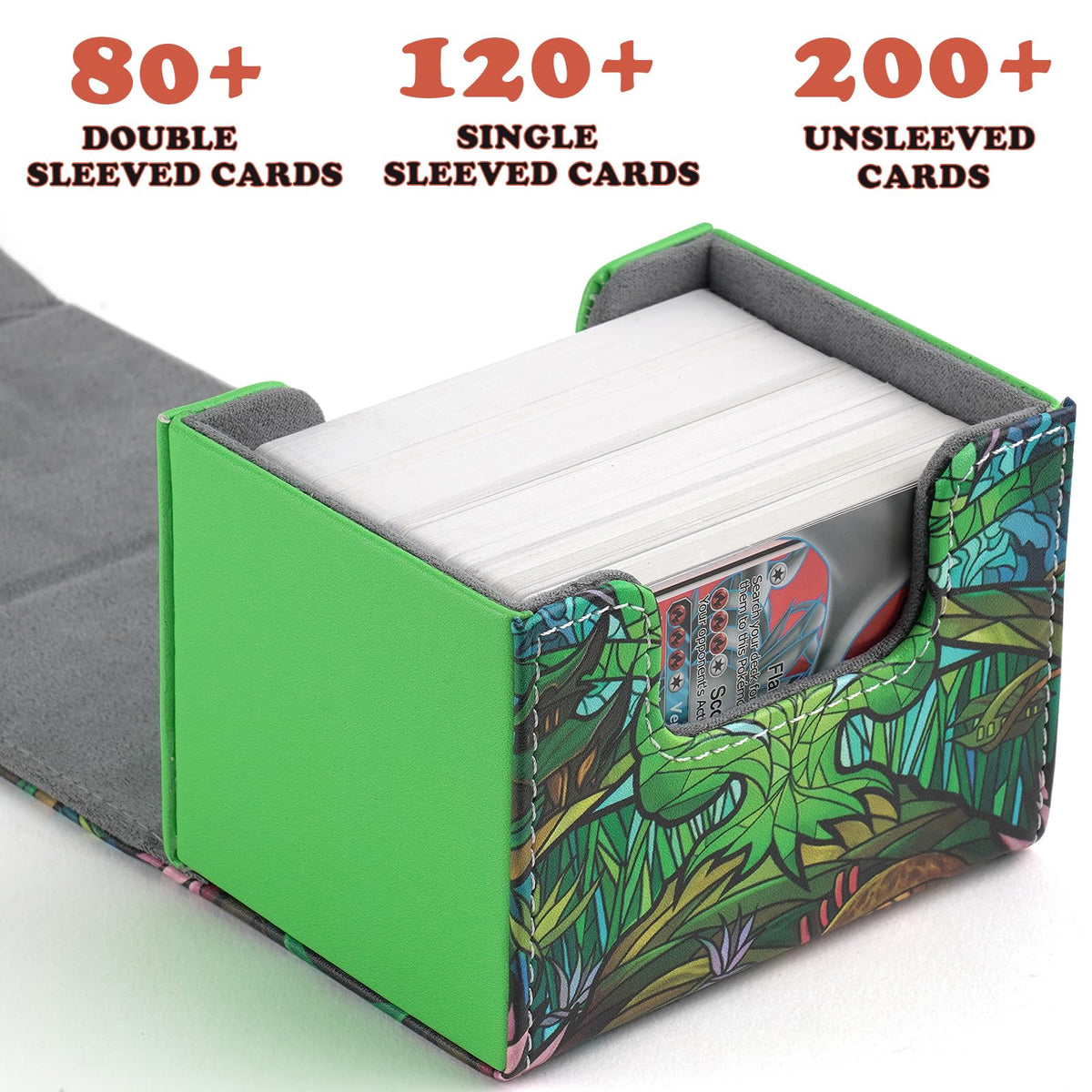 MTGPRO Deck Box for MTG Cards – Holds 120+ Sleeved Cards, PU Leather Magnetic Case