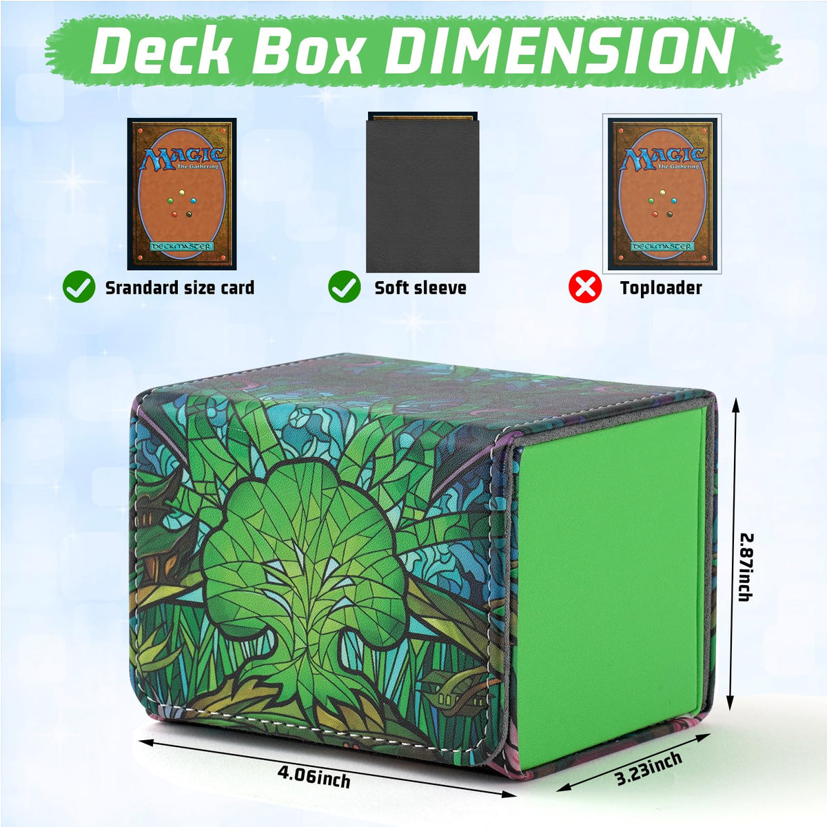 MTGPRO Deck Box for MTG Cards – Holds 120+ Sleeved Cards, PU Leather Magnetic Case