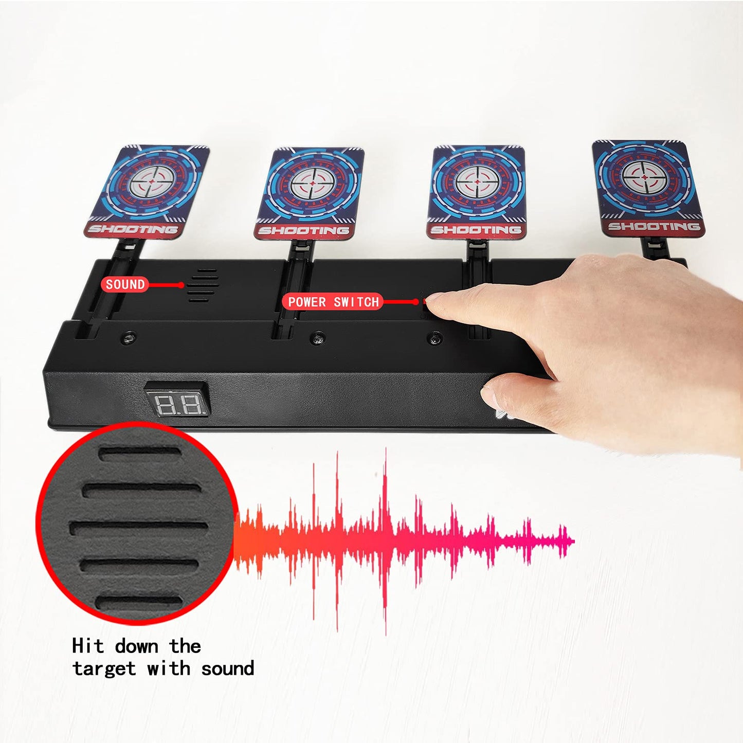 MTISGREAT Electronic Auto-Reset Shooting Target with Net – Kid-Friendly Toy Gun Practice Gift (Ages 3+)