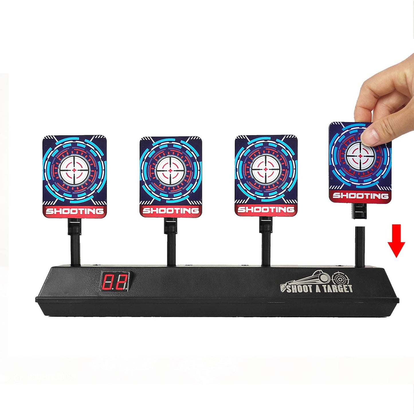 MTISGREAT Electronic Auto-Reset Shooting Target with Net – Kid-Friendly Toy Gun Practice Gift (Ages 3+)