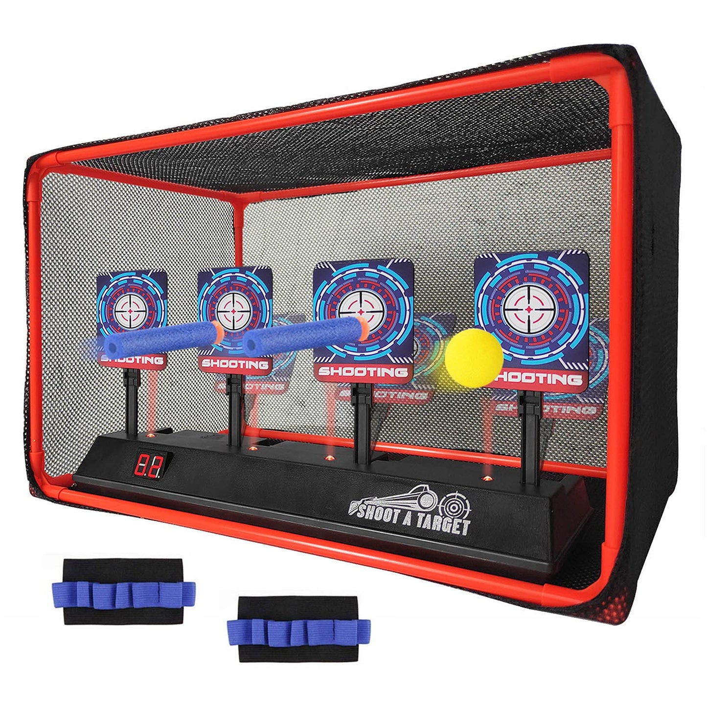 MTISGREAT Electronic Auto-Reset Shooting Target with Net – Kid-Friendly Toy Gun Practice Gift (Ages 3+)