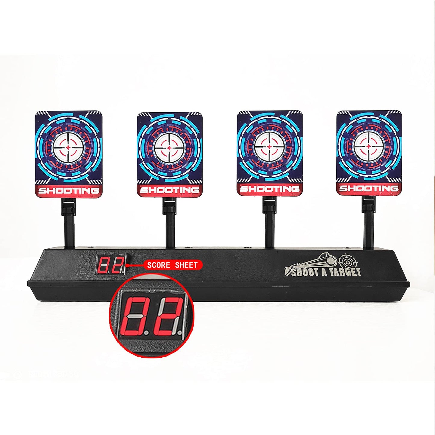 MTISGREAT Electronic Auto-Reset Shooting Target with Net – Kid-Friendly Toy Gun Practice Gift (Ages 3+)