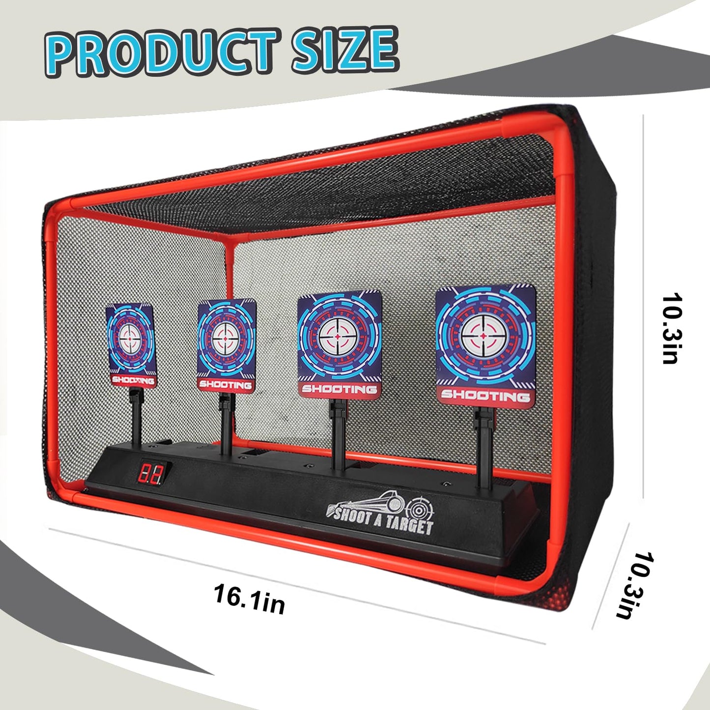MTISGREAT Electronic Auto-Reset Shooting Target with Net – Kid-Friendly Toy Gun Practice Gift (Ages 3+)