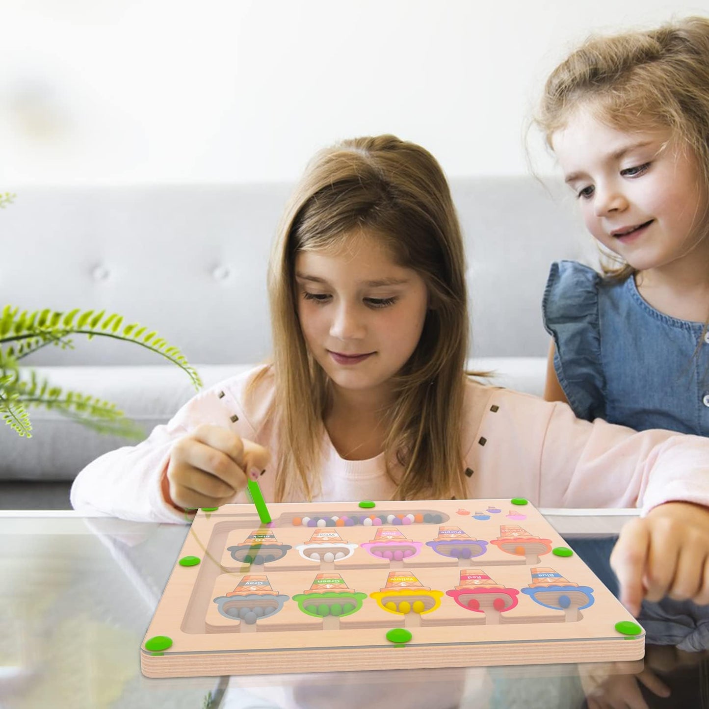 MTYOKILN Magnetic Color & Number Maze – Montessori Wooden Color Matching & Counting Toy for Toddlers 2-4