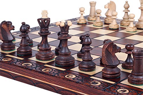 Chess and Games Shop Muba | Handcrafted 16in Wooden Chess Set for 1-2 Players