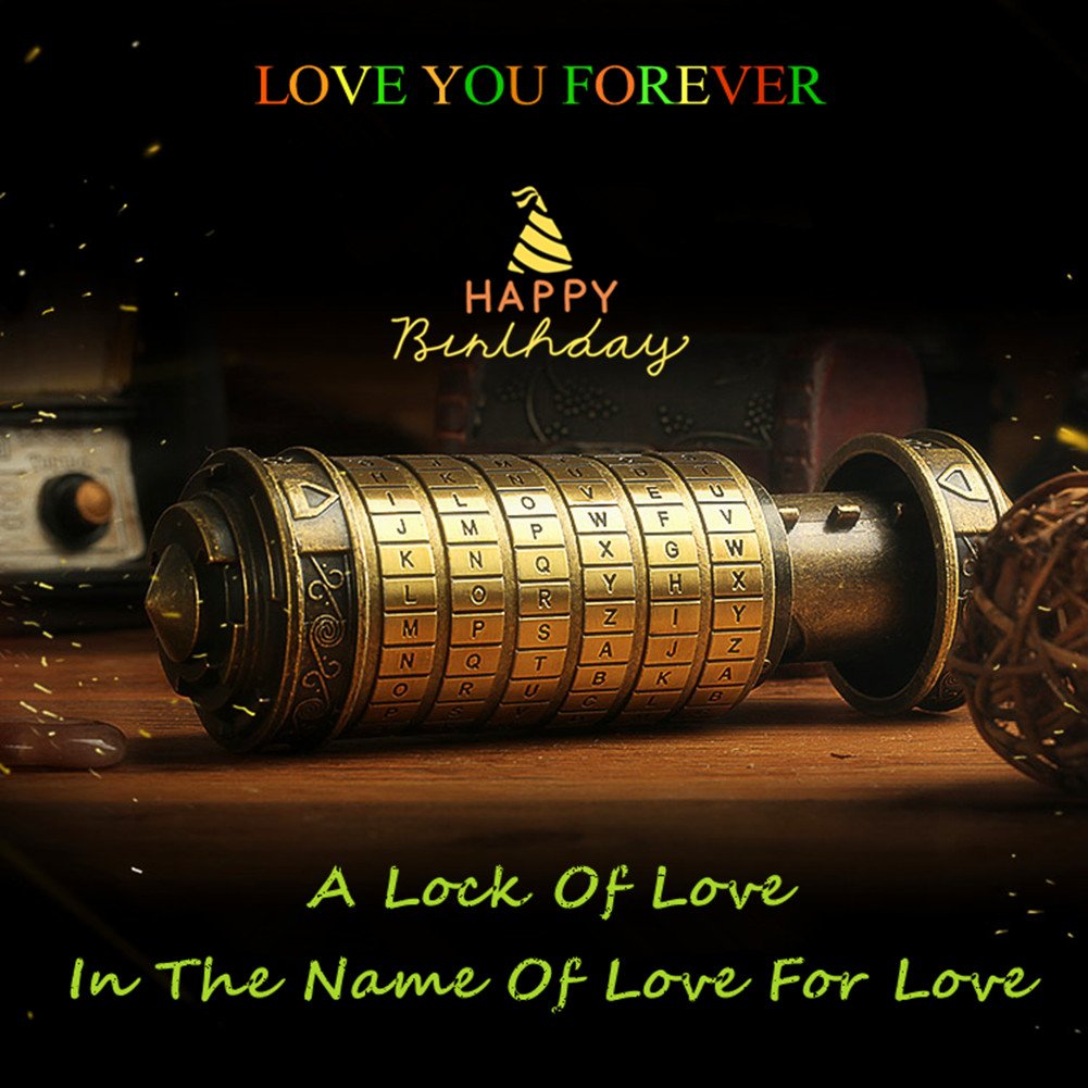 MUCHENGGIFT Da Vinci Code Mini Cryptex – Creative Puzzle Gift Box for Her