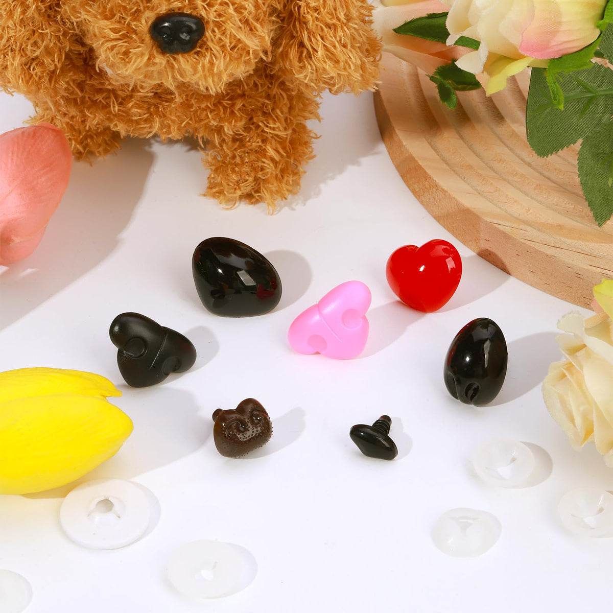 MUCUNNIA 108pcs Safety Noses for Amigurumi - 7 Styles, 12-30mm with Washers