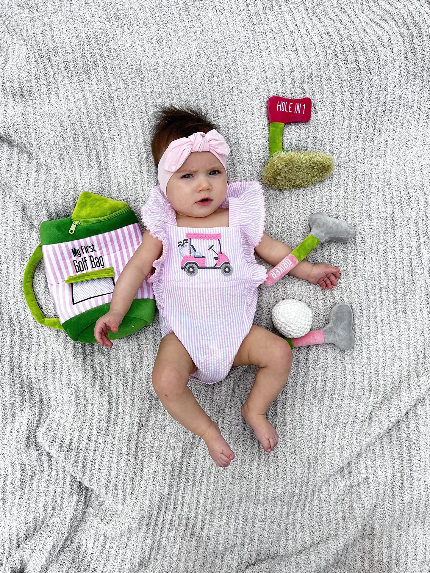 Mud Pie Pink Golf Plush Set – 5-Piece Toddler Plush Golf Toy 18M+
