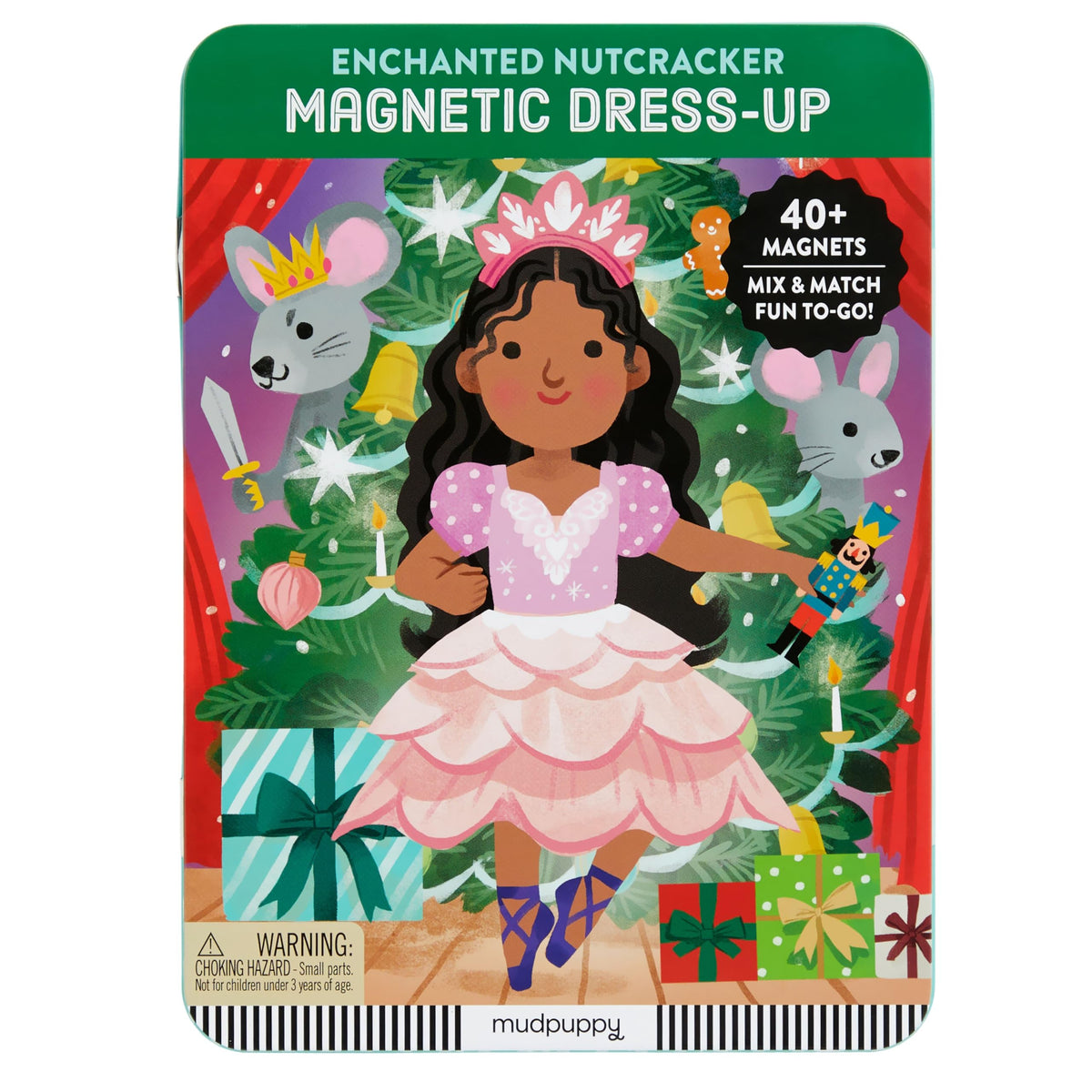 Mudpuppy Enchanted Nutcracker Magnetic Dress Up — 2 Ballerinas, 3 Magnet Sheets, Travel-Friendly